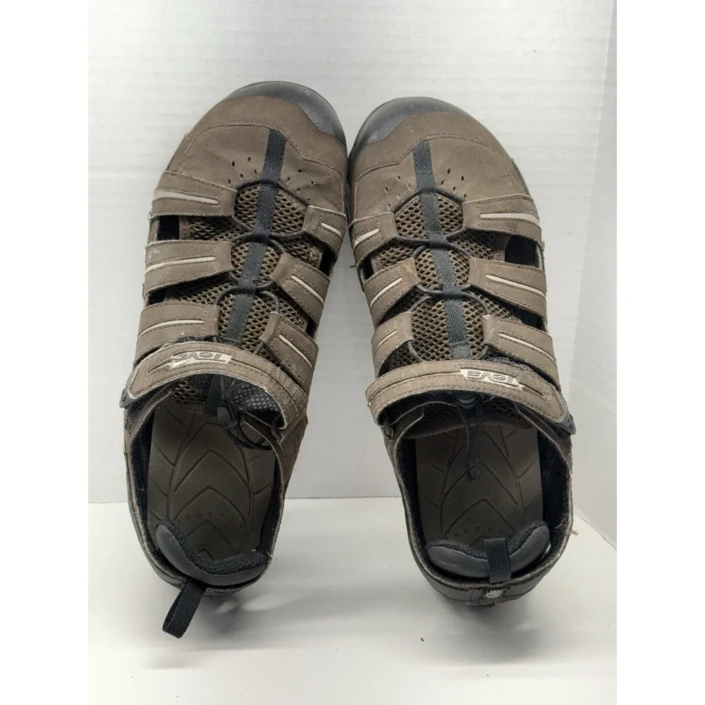 Teva Men's Closed Toe Water Hiking Sandals Brown Leather Mesh Size 11.5